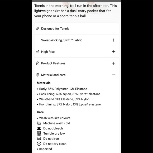 🎁Tall Lululemon Court Rival High Rise Skirt,White - Picture 11 of 12